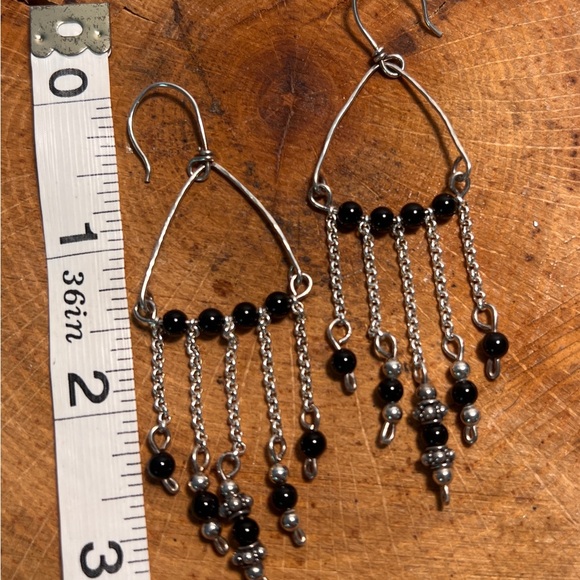 Sterling and onyx earrings - Picture 3 of 3